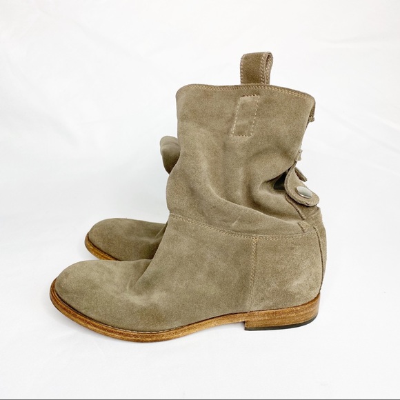 Alberto Fermani Umbria Suede Pull On Slouch Booties Tan Size 35.5 US 5.5 - Picture 3 of 12